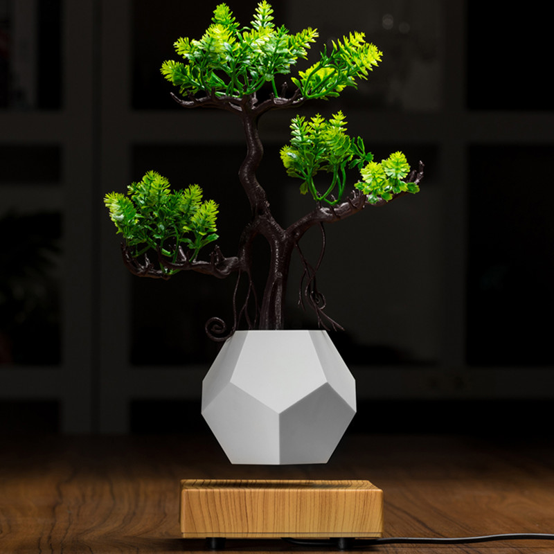 nueva base de madera levitación magnética inferior flyte air bonsai maceta